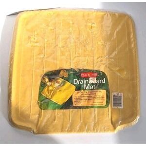 Vintage 1975 Rubbermaid dish drain board mat Harvest Gold NOS 14 3/4 in x 14 3/4